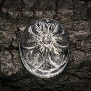 Clear Crystal Quartz Carved Gemstone Natural Healing Crystal Handmade Carved Quartz Stone Jewelry Making Gemstone Oval Shape