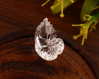 Clear Crystal Quartz Fancy Carving Gemstone Handmade Leaf Quartz for Jewelry Making 20x13 MM