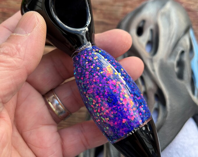 Purple Holographic Glitter Glass Pipe Freezable Glitter Glass Pipe