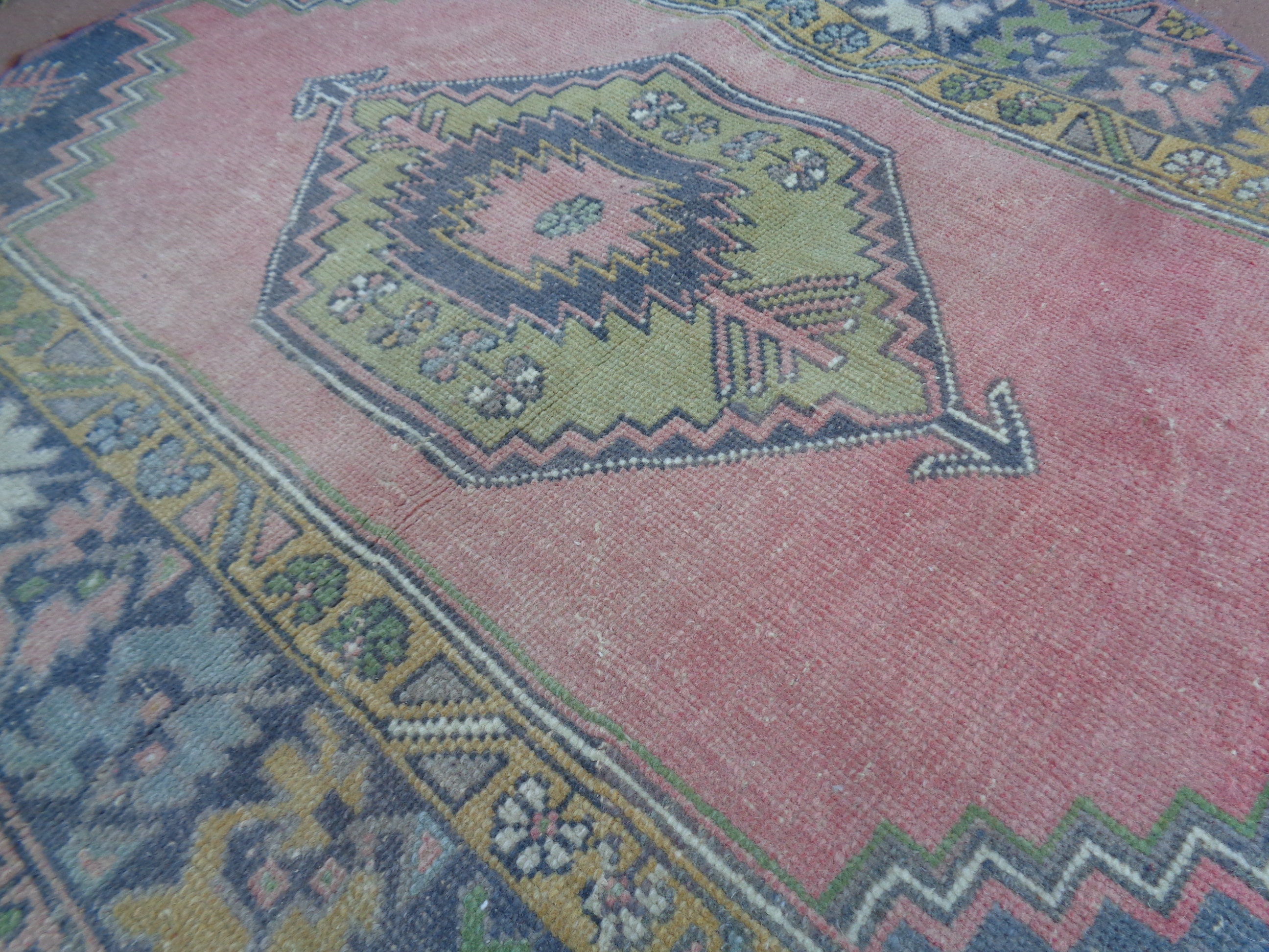 Vintage Circle Rug Pink Round Rug Green Circle Carpet Boho Etsy Australia