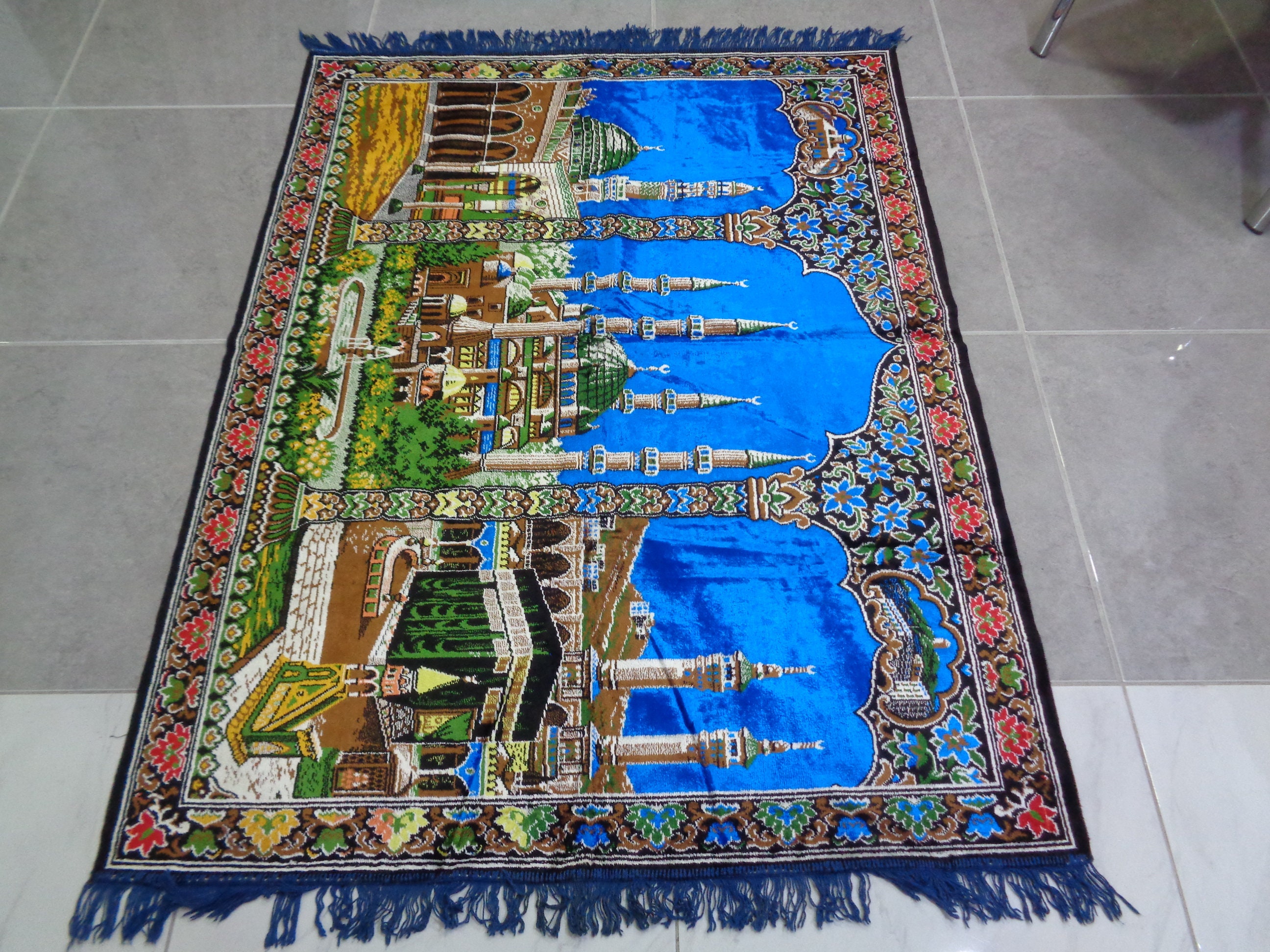 Islamic Wall Rug, Velvet Wall Hangings Rug, Velvet Muslim Rug, Velour