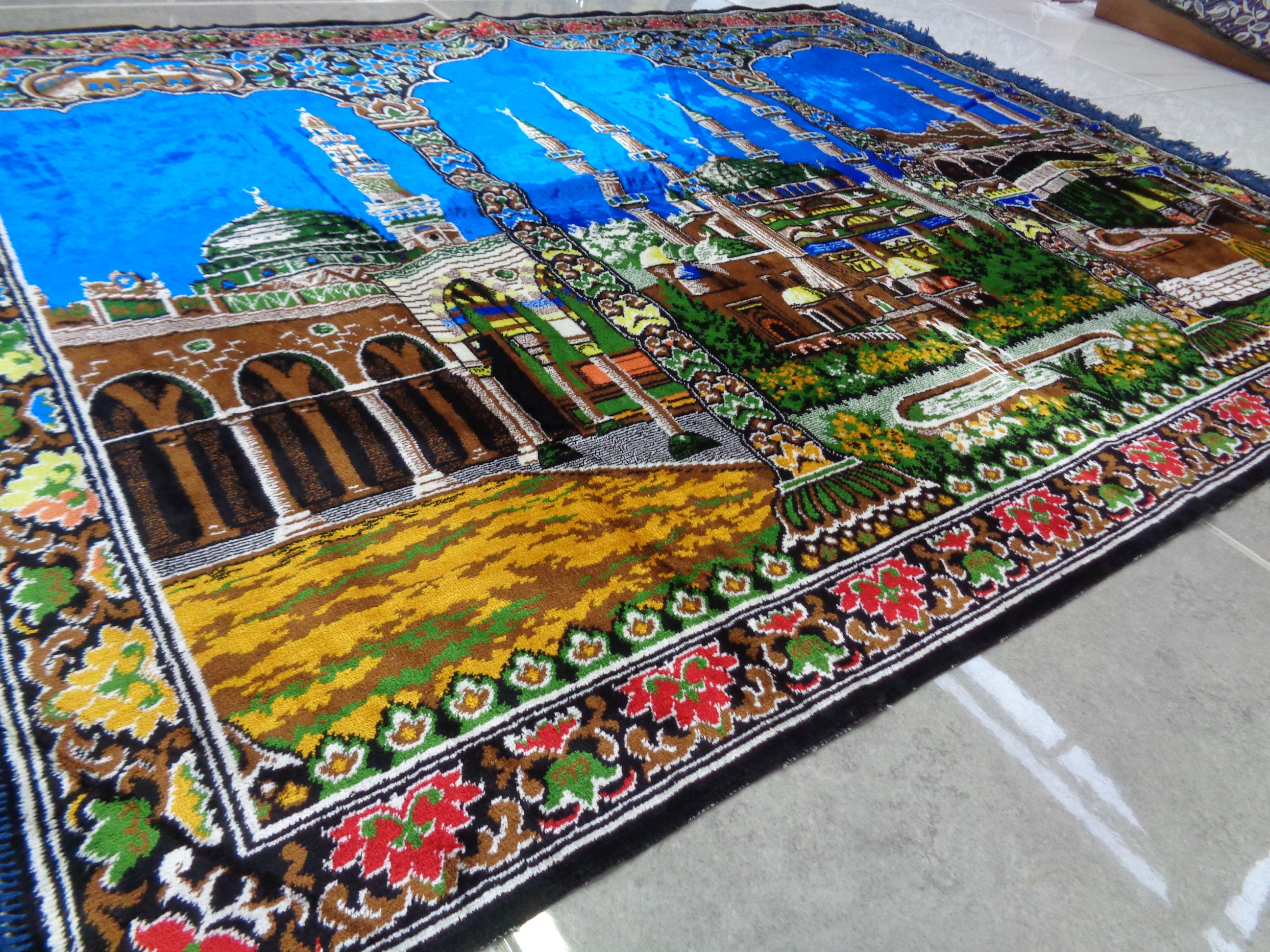 Islamic Wall Rug, Velvet Wall Hangings Rug, Velvet Muslim Rug, Velour