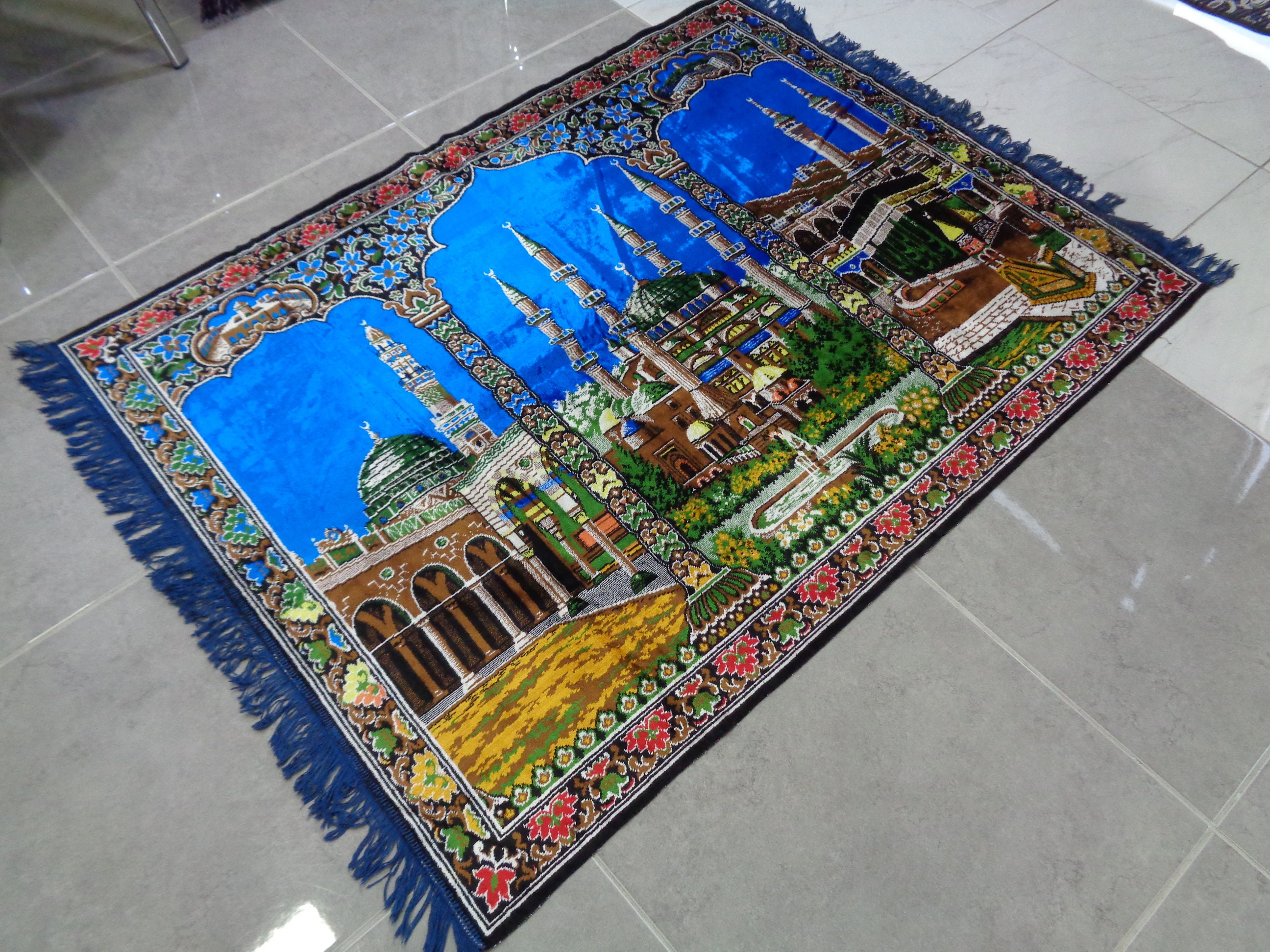 Islamic Wall Rug, Velvet Wall Hangings Rug, Velvet Muslim Rug, Velour