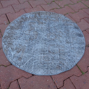 Small Vintage Circle Rug, Round Rug Vintage, Non-Slip  Circle Carpet for Bathroom 2.3x2.3 Circular Doormat, Circle Bath Mat, Entry Mat 1801