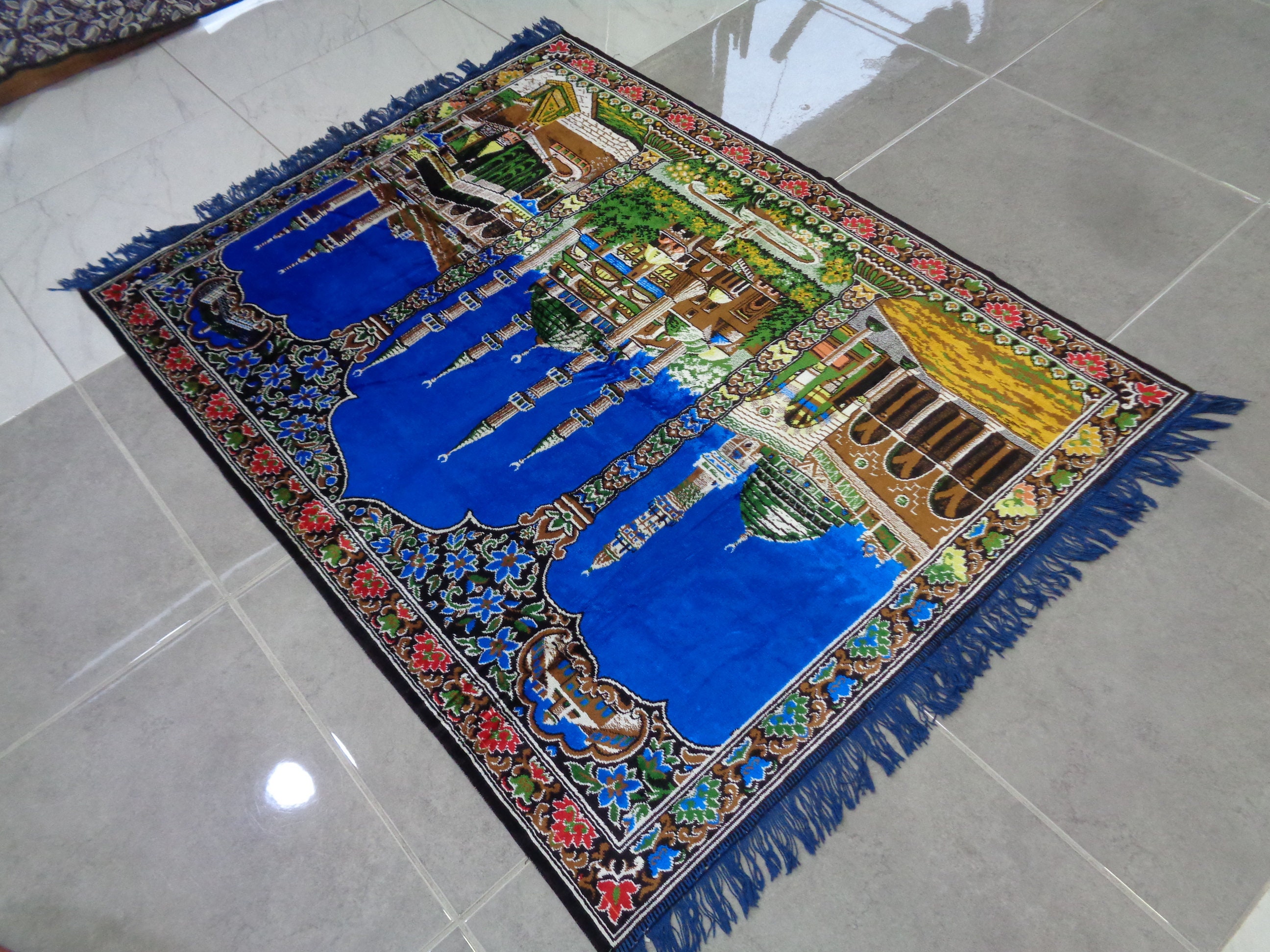 Islamic Wall Rug, Velvet Wall Hangings Rug, Velvet Muslim Rug, Velour