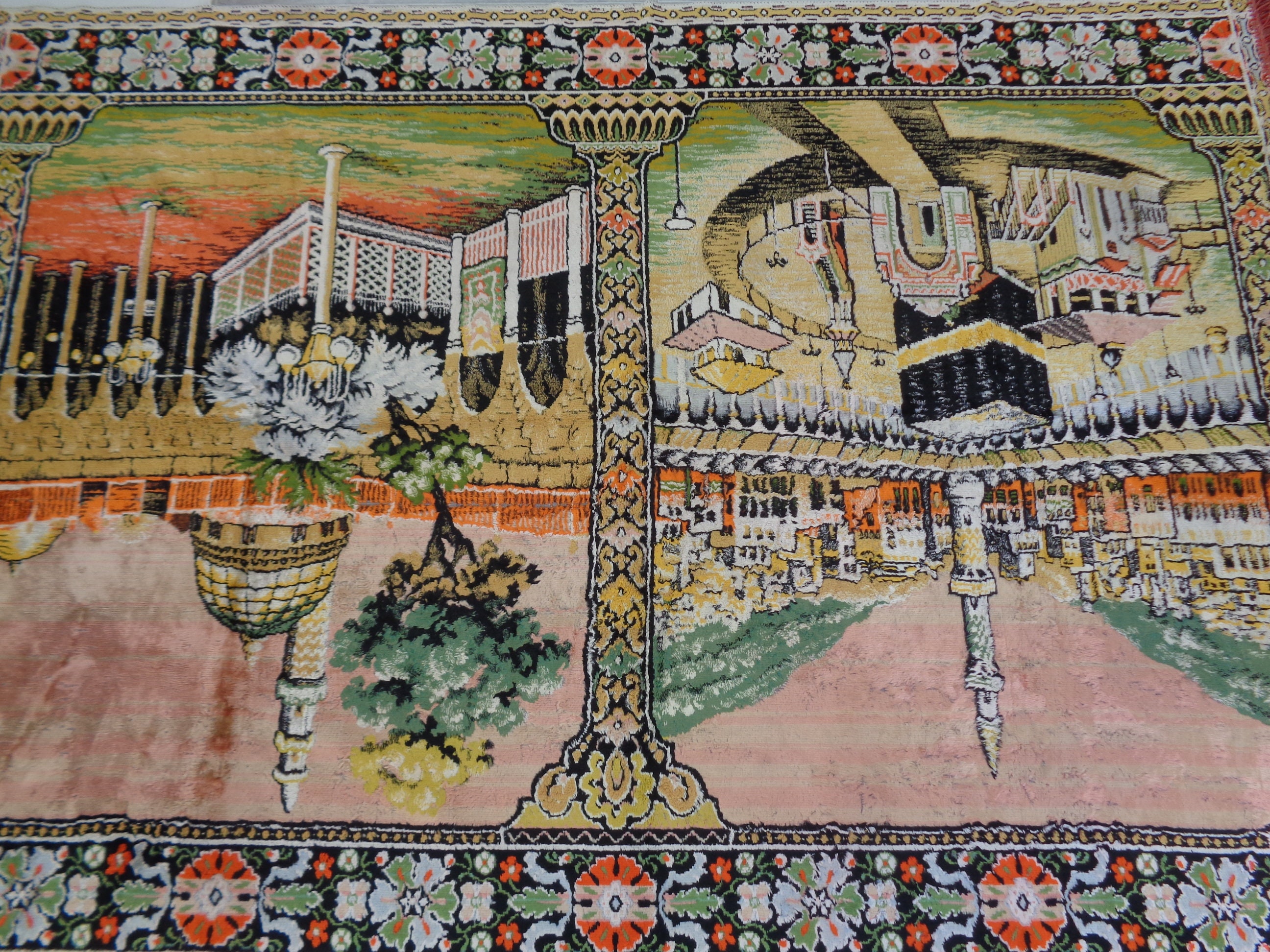 Islamic Wall Rug, Velvet Wall Hangings Rug, Mosque Wall Decor Rug