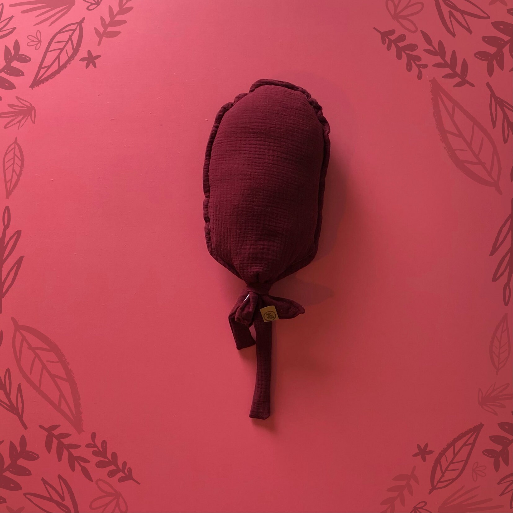 Coussin Ballon en Double Gaze Rouge à Personnaliser - Décoration Pour Chambre d'enfant