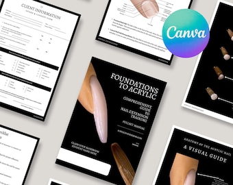 Foundations To Acrylic | Comprehensive Guide To Nail Extension Training: Fullset Manual Handbook | Beginner Nail Technician eBook | Canva