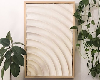 Wall sculpture "The Soulful Rainbow" Meditative relief image - 3D art, geometric wall decoration, neutral art, limited edition [75]