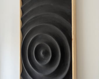The Pulse Of Time - Black - Meditative Wall Art - Sculptural, Light and Shadow, Abstract, Calming Wall Sculpture