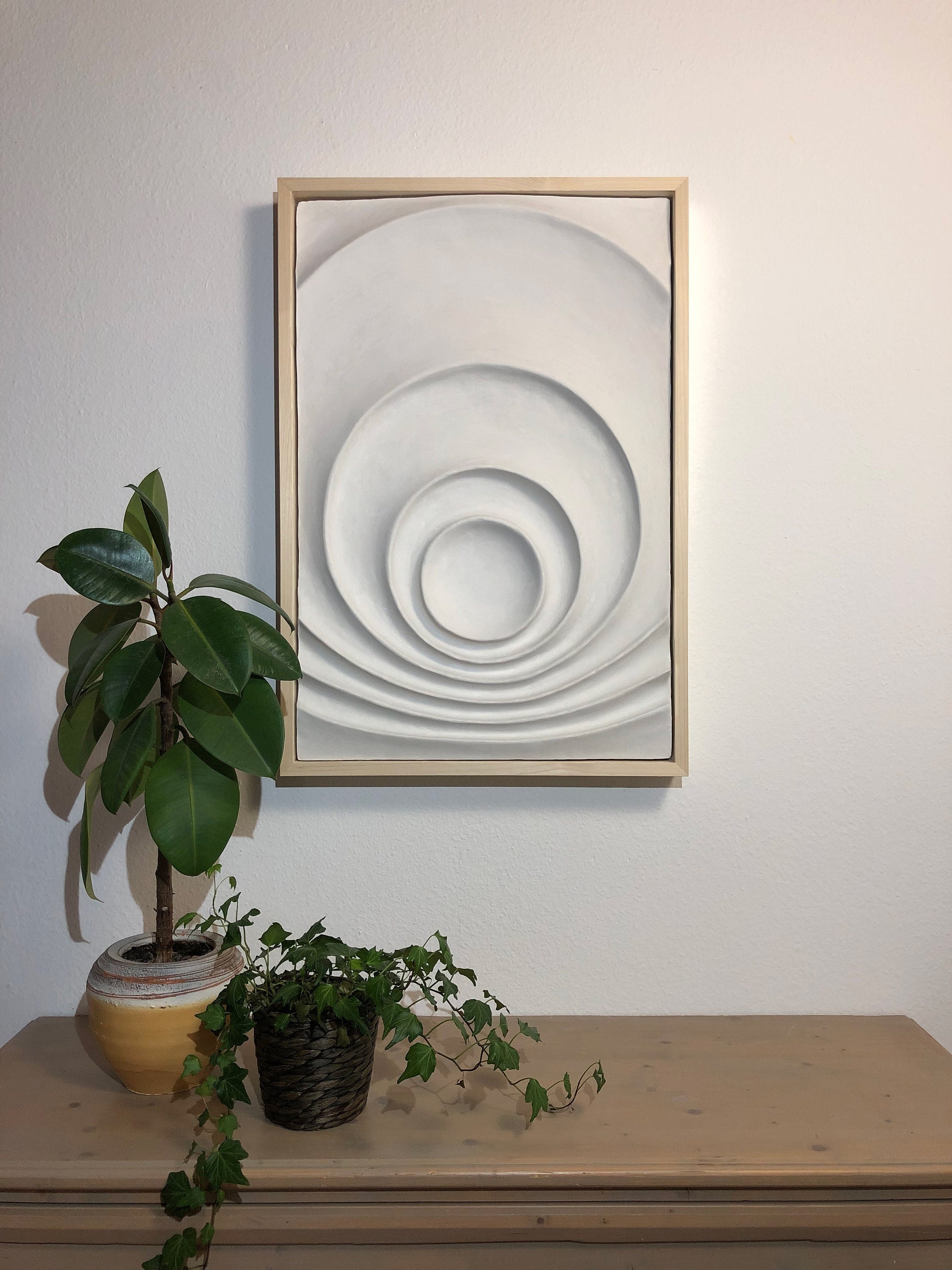 Sculpture Murale Rise Apaisante Décoration 3D, Art Mural, Minimaliste Formes Géométriques