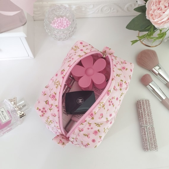 Flower Quilting Cloth Makeup Bag Women Cosmetic Organizer Female