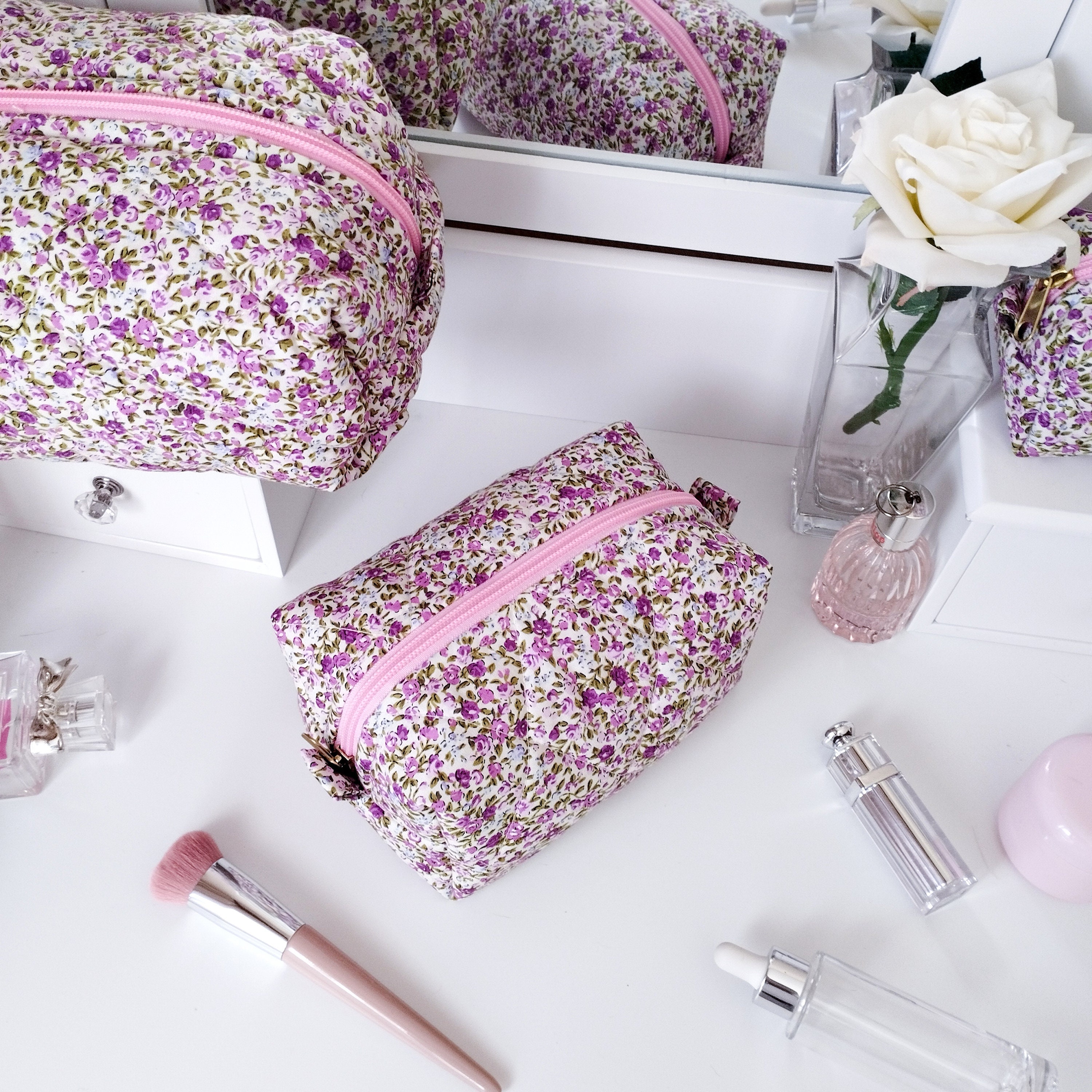 Dior Cosmetic Pouch to Purse Shoulder Bag Glitter Pink Makeup Travel Case  New