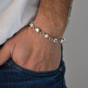 Impressive 950 sterling silver bracelet / Men&#39;s bracelet / Women&#39;s bracelet / handmade in Italy.