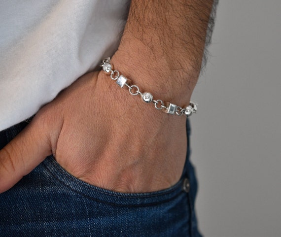 Artisan 950 Silver Flexible Bracelet Azurite Taxco Me… - Gem
