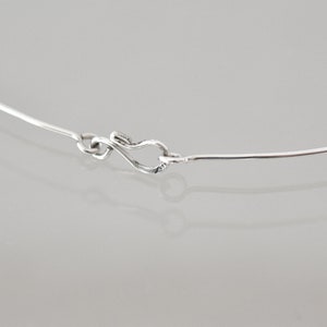 Rigid choker in 925 silver wire, simple necklace, rigid base chain which can also be articulated for pendants, made in Italy. image 3