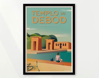 Templo de Debod - DOS CHULAPOS.  Giclée fine art print, illustration