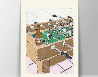 Derbi Madrid giclée fine art print, illustration