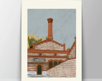 Cineteca Matadero Madrid, giclée fine art print, illustration