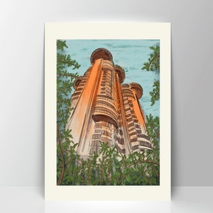 TORRES BLANCAS, MADRID - giclée fine art print, illustration