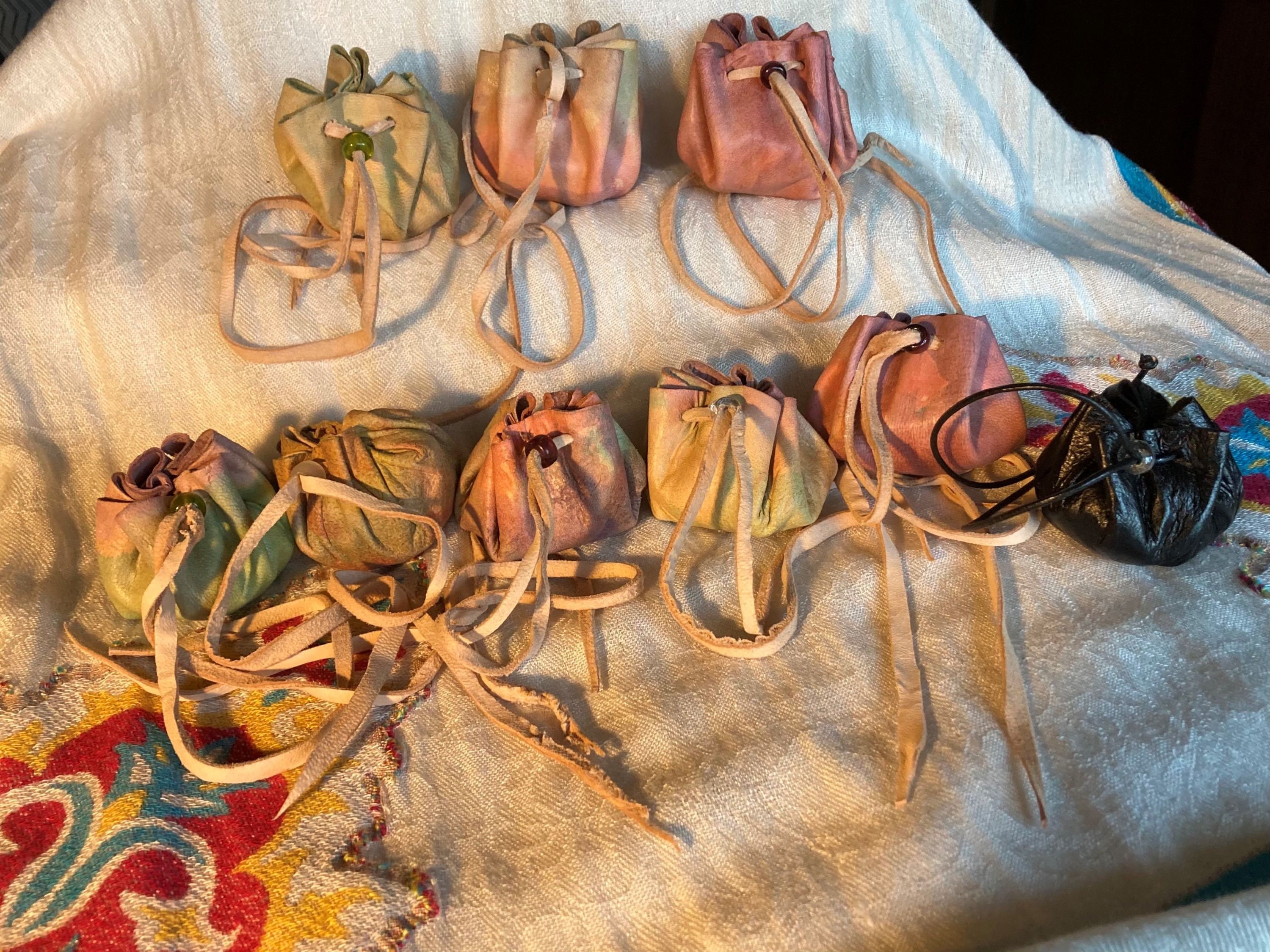 Sac Medecine. Pochette en Cuir. Etui Lithothérapie. Sacoche à Amulette. Poche Cristaux. Medecine Bag