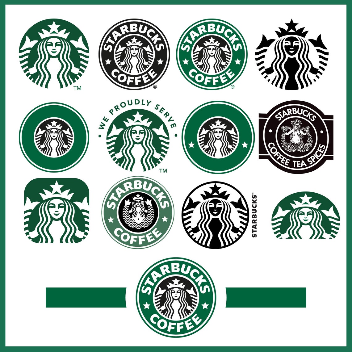 Starbucks Logo Wrap and Font Bundle SVG Starbucks Coffee Font Etsy