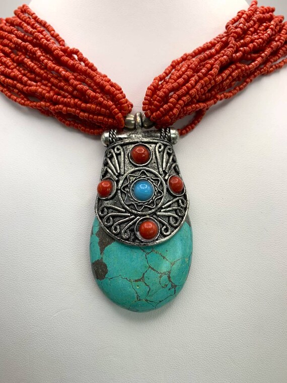 Tibetan on sale coral necklace