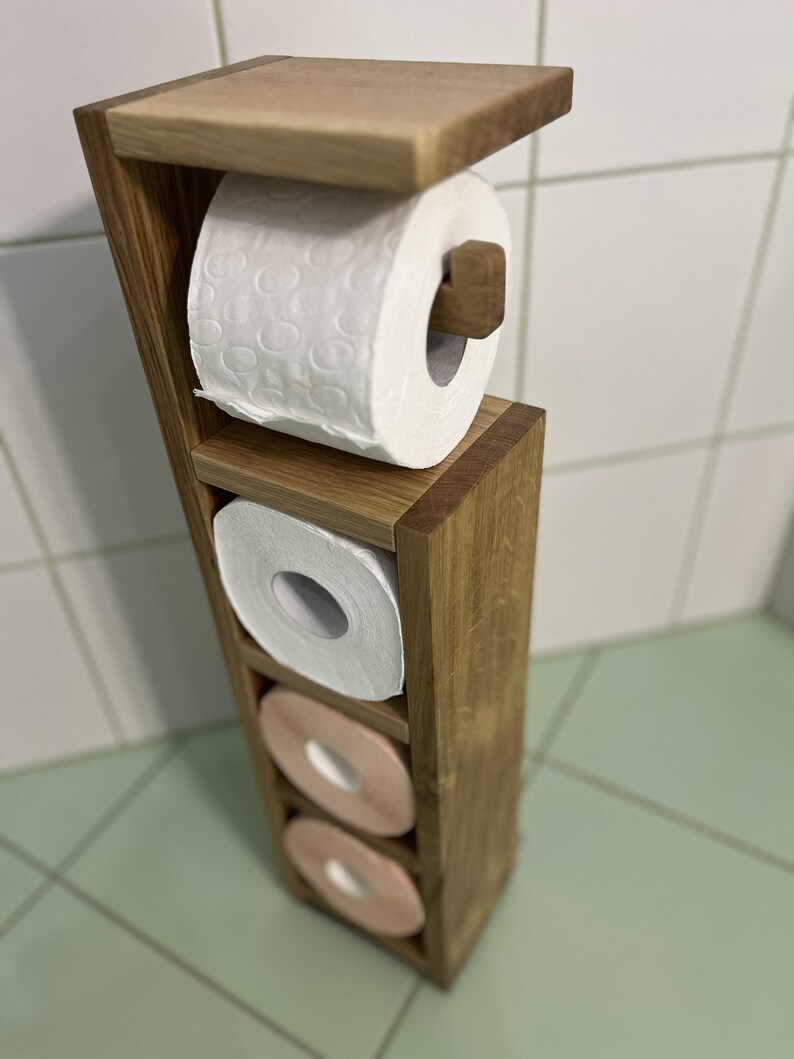 Wooden Hardwood Toilet Paper Stand Oak Toilet Paper Holder Etsy