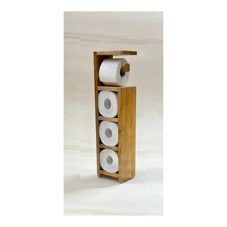 Wooden Hardwood Toilet Paper Stand Oak Toilet Paper Holder Etsy