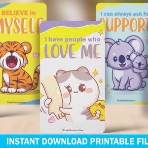Affirmatiekaarten voor kinderen Leuke DIY Afdrukbare Kleuterschool Positieve Affirmaties Kaart Geestelijke Gezondheid Nieuwe Moeder Cadeau Kraamcadeau Lunchbox Notities