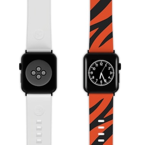 Apple Watch Band Cincinnati Football Black Tiger Stripes on Orange - C4