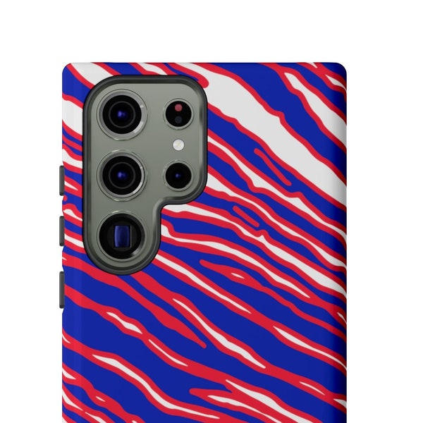 Tough Samsung Galaxy Case Buffalo Zebra Print - Buffalo Football colors