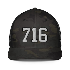 716 Trucker Hat Camo Flexfit - Buffalo football style