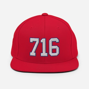 716 Snapback Hat, Red - Buffalo football style