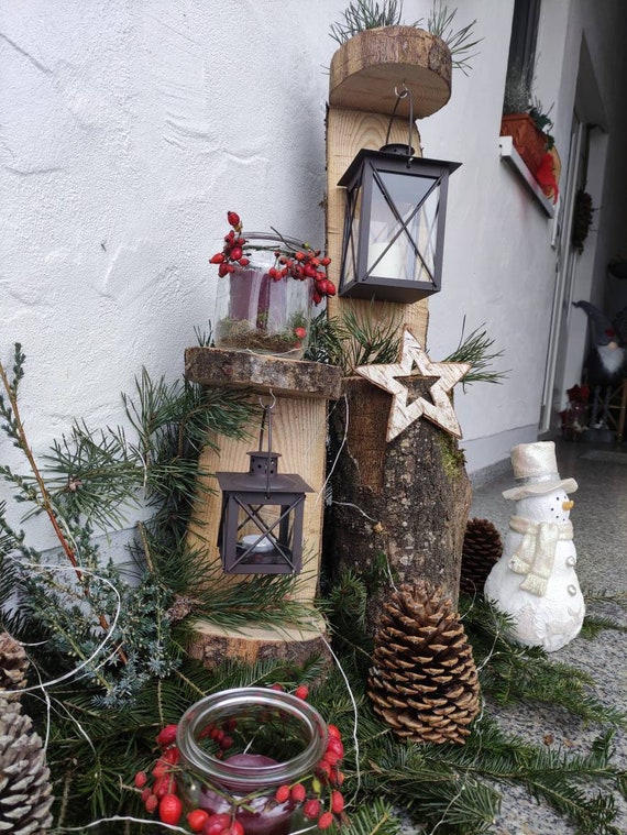 Laternenhalter Baumstamm groß Gartenlaterne Holzlaterne
