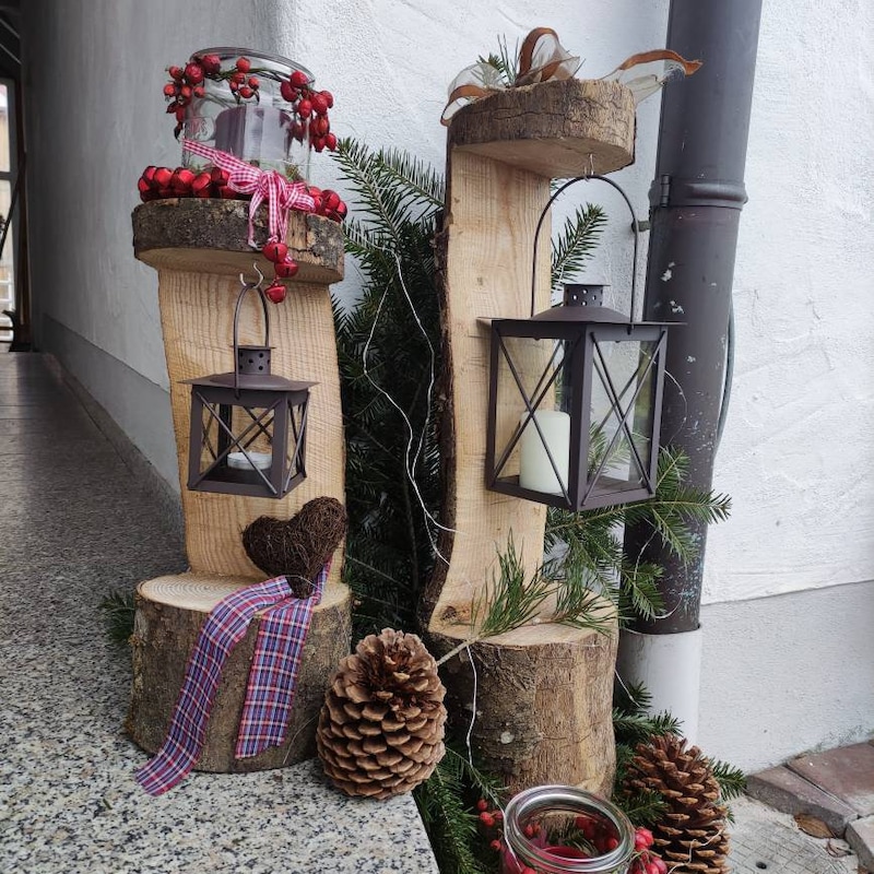 Weihnachtsdeko Aus Baumstmmen