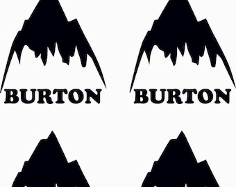 4 calcomanías/pegatinas con el logotipo retro de Burton para casco o tabla de snowboard