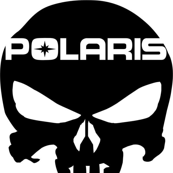 2x Polaris Punisher skull stickers decals  vinyl window snowmobile bumper pc laptop graphics