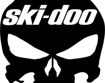 2x Ski doo Punisher skull stickers decals  vinyl window snowmobile bumper pc laptop graphics