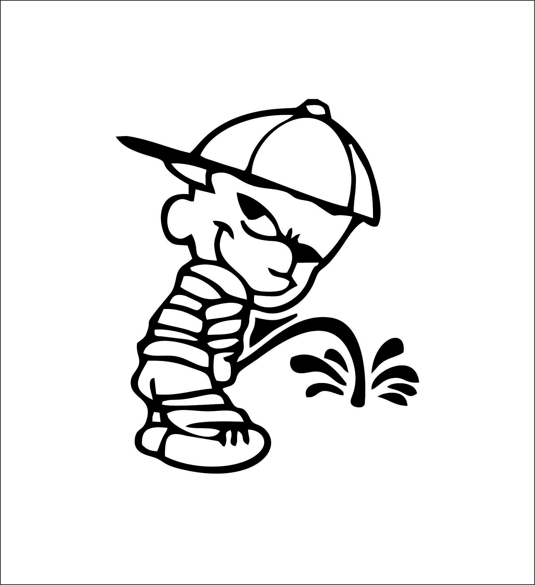 1x Boy Peeing Logo Decal Sticker 95mm X 117mm for