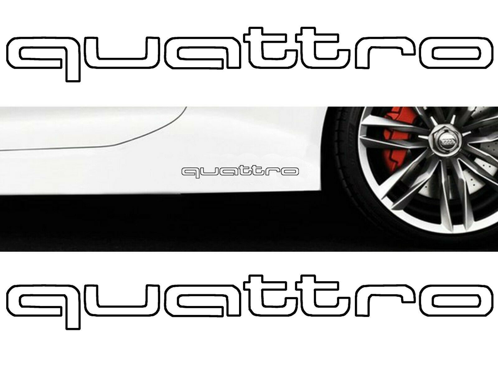 (Audi quattro gecko decal Set sticker 4 A3 A4 A5 A6 A7 A8 S4 S5 S6