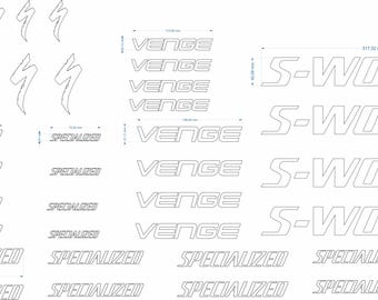 Specialized Venge S-Works Bicycle Frame Decal Set (36 Pcs)