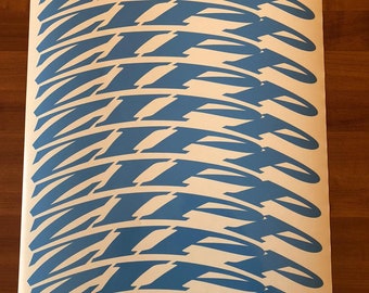 ZIPP Decals, Light Blue, 700c Road Bike Rim Stickers