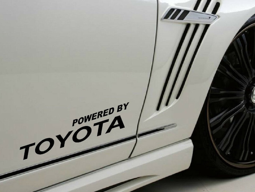 Powered by TOYOTA Decals Stickers(one Pair) for Car, Size 15