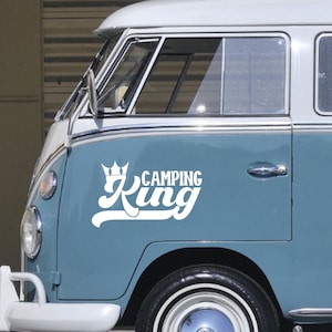 Camping king  sticker, vinyl decal for motorhome, camper, camper van, trailer or any flat surface.