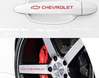 Chevrolet Aufkleber für Türgriffe und Räderfelgen 8Stk Vinyl Aufkleber rot schwarz