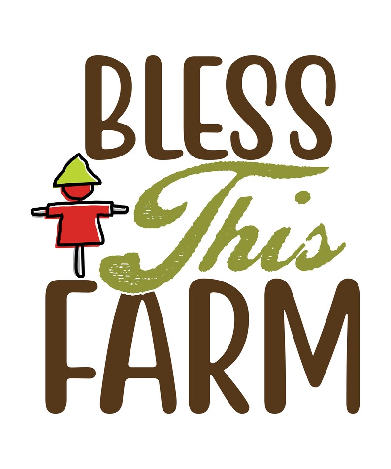 Bless This Farm SVG – Farmhouse Sign Cricut, Silhouette (digital ...
