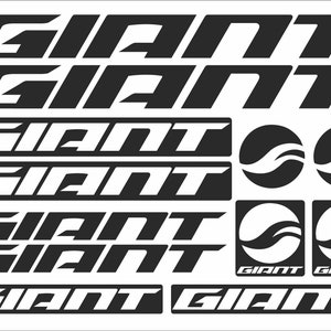 Giant stickers vinyl decals stencil graphics frame bicycle emblem orange