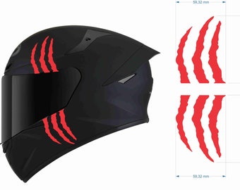 S4S Claw Marks / Scratches Vinyl Decal Sticker Kit – For Motorcycle, Bike, Helmet – Choose Color (Glossy Or Matte)