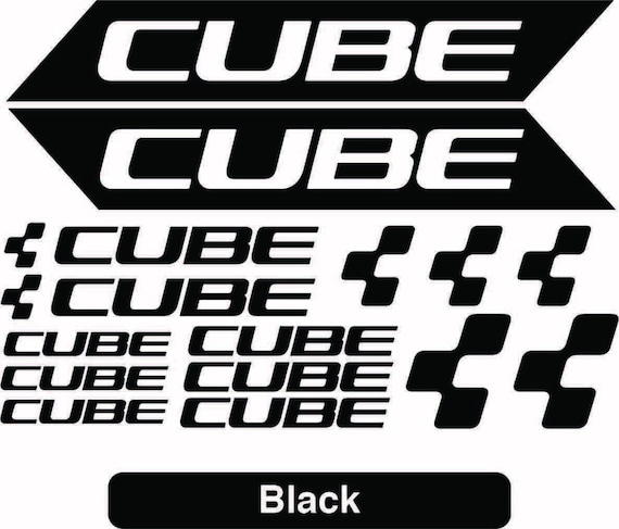 Fenster etc Auto Cube Set Vinyl Aufkleber in schwarz für Fahrrad 